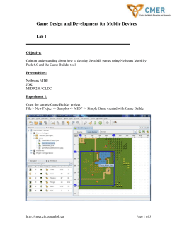 Game Design and Development for Mobile Devices Lab 1 Objective