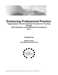 The Danielson Framework for Teaching