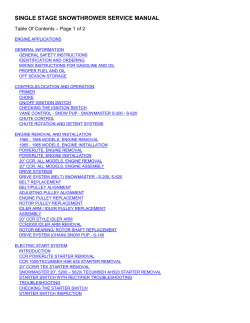 SINGLE STAGE SNOWTHROWER SERVICE MANUAL