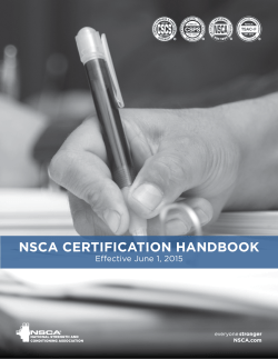 nsca certification handbook - National Strength and Conditioning