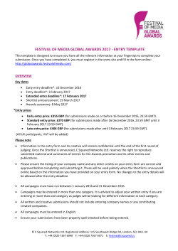 entry template and guidelines - The Festival of Media Global Awards