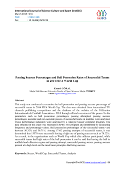 Passing Success Percentages and Ball Possession Rates of