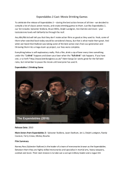 Expendables 2 Cast: Movie Drinking Games To celebrate the