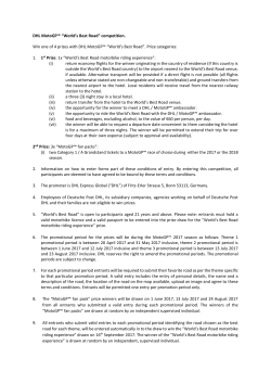 DHL MotoGP&trade; &ldquo;World`s Best Road&rdquo; competition. Win one of 4 prizes