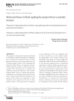 Behavioral Finance in Brazil: applying the prospect theory to