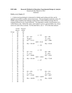 EDF 6486 Research Methods in Education: Experimental
