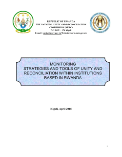 monitoring strategies and tools of unity and reconciliation within