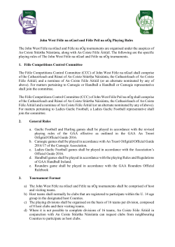 John West F&eacute;ile na nGael and F&eacute;ile Peil na n&Oacute;g Playing