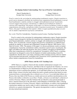 Developing Student Understanding: The Case of Proof by