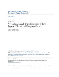 The Effectiveness of Two Types of Educational Computer Games