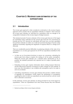 Chapter 3: Revenue gain estimates of tax expenditures