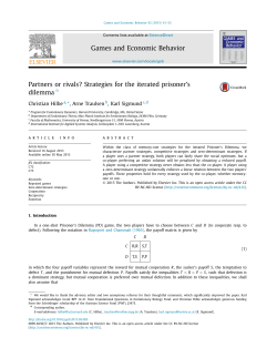 Games and Economic Behavior - Max Planck Institut f&uuml;r