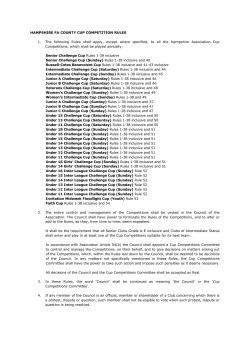 HAMPSHIRE FA COUNTY CUP COMPETITION RULES 1. The