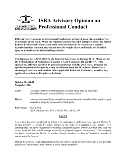 ISBA Advisory Opinion on Professional Conduct