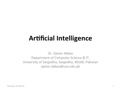 Ar\ficial Intelligence