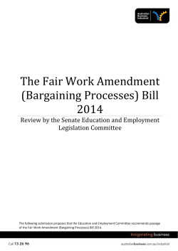 Fair Work Amendment (Bargaining Processes) Bill 2014