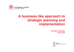 A business like approach to strategic planning and strategic