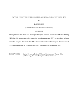 CAPITAL STRUCTURE OF FIRMS AFTER AN INITIAL PUBLIC