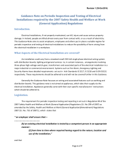 Guidance-Note on Periodic Inspection and Testing of Electrical