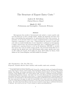 The Structure of Export Entry Costs