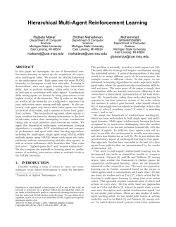 Hierarchical Multi-Agent Reinforcement Learning