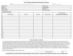 City of Tallmdge Adult Basketball/Football Team Roster
