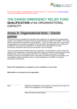 Annex A: Organisational facts &ndash; Danish partner