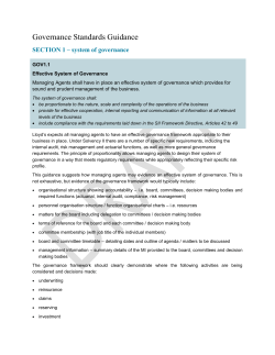 Governance Standards Guidance