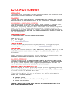 CAHL Handbook - The Chiller Ice Rinks