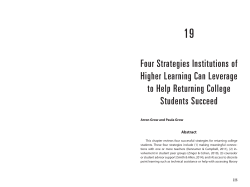 Four Strategies Institutions of Higher Learning Can Leverage to