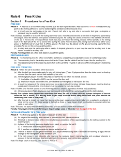 Rule 6 Free Kicks