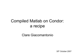 Matlab on Condor: a recipe