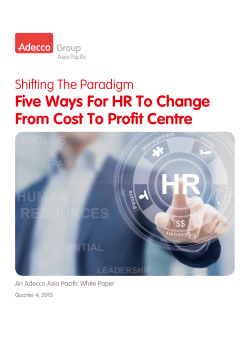 Five Ways For HR To Change From Cost To Profit Centre