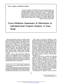 Cross-Validation Assessment of Alternatives to Individual