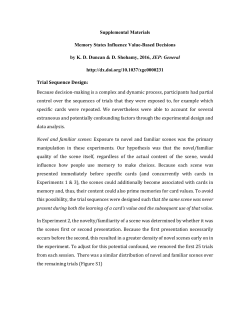 Supplemental Materials Memory States Influence Value