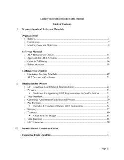 checklist of duties: lirt vice-president