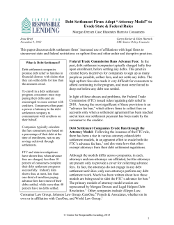 Debt Settlement Firms Adopt &ldquo;Attorney Model&rdquo;