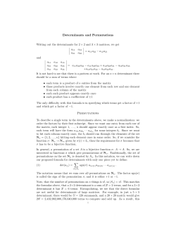 Determinants and Permutations Permutations