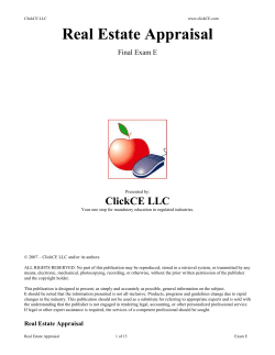 Real Estate Appraisal - Final Exam A - 100 Questions
