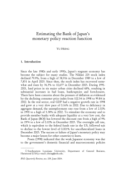 Estimating the Bank of Japan`s monetary policy reaction function