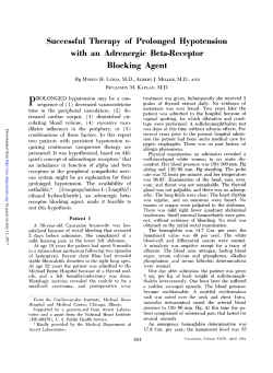 Successful Therapy of Prolonged Hypotension Blocking Agent