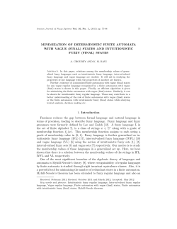 MINIMIZATION OF DETERMINISTIC FINITE AUTOMATA WITH VAGUE