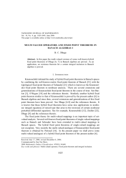 MULTI-VALUED OPERATORS AND FIXED POINT THEOREMS IN