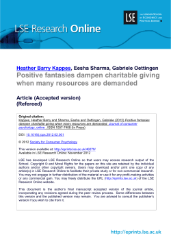 Positive fantasies dampen charitable giving when many resources