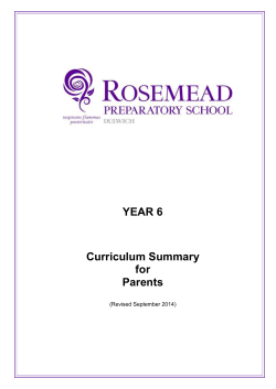 ROSEMEAD PREPARATORY SCHOOL Year 6 Curriculum YEAR 6