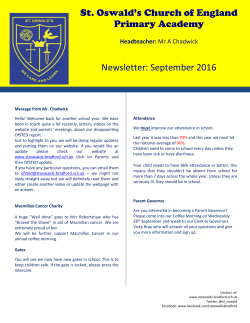 Newsletter - St. Oswald`s Church of England Primary Academy