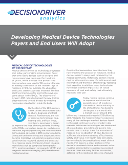 Developing Medical Device Technologies Payers and End Users