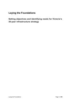 Laying the Foundations - Infrastructure Victoria