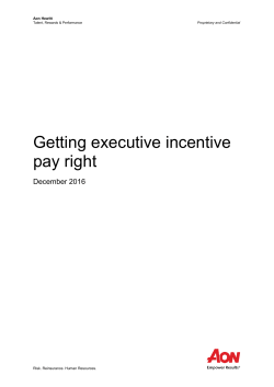 Getting executive incentive pay right