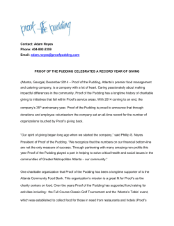 PROOF OF THE PUDDING